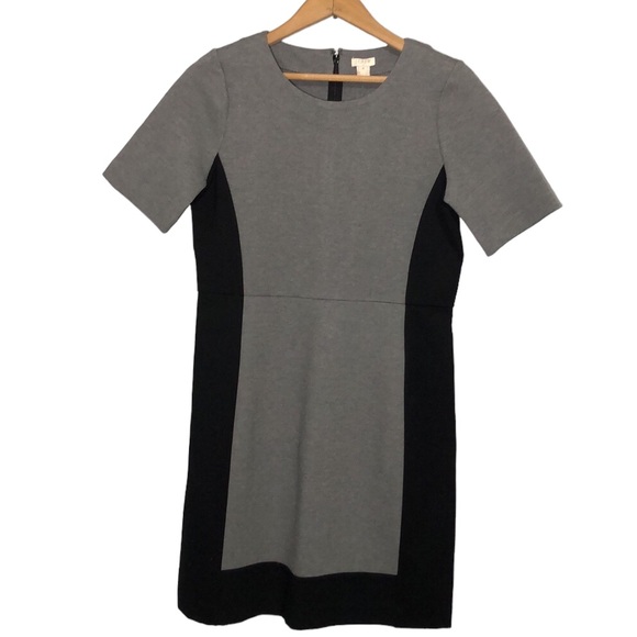 J. CREW | Women Grey & Black Colorblock Structured Short Sleeve Dress size 6 NEW - Picture 2 of 13